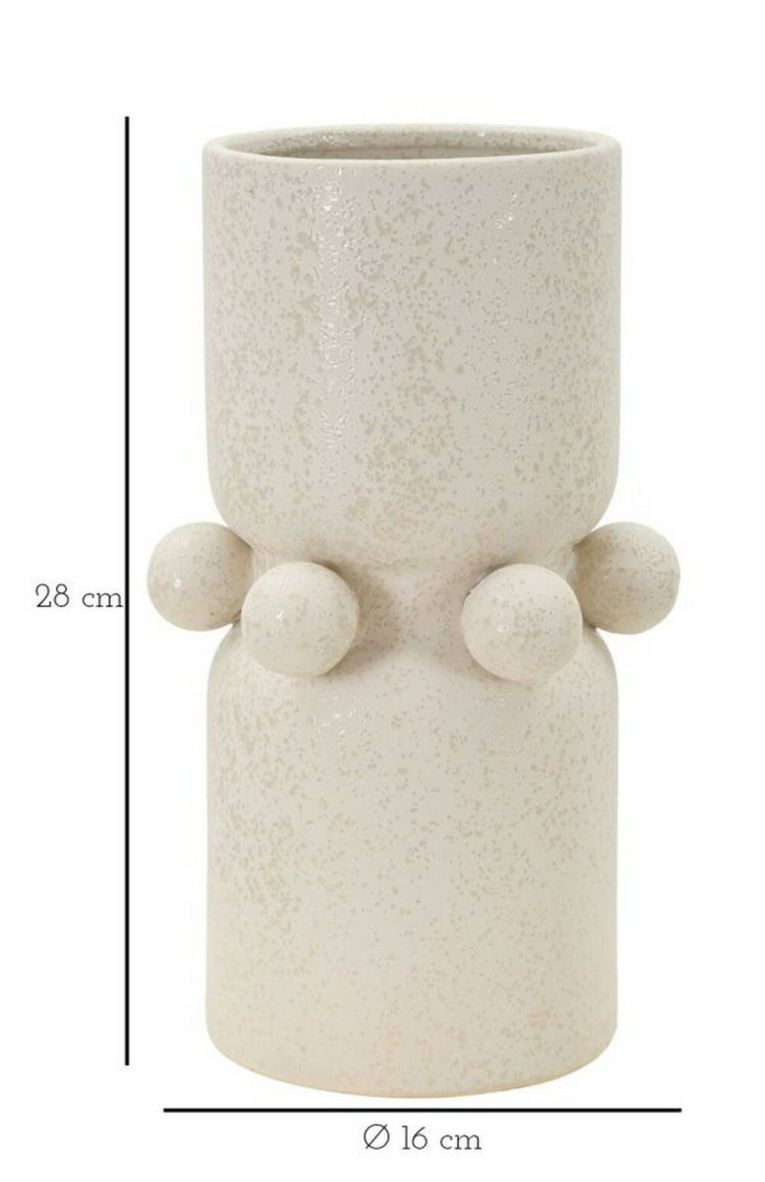 Vaso Borgetto, Complemento d'arredo, Articolo decorativo, Accessorio d'arredo, Crema, 16x16 h28 cm