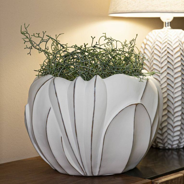 Vaso Bovezzo, 35x35 h24 cm, Bianco