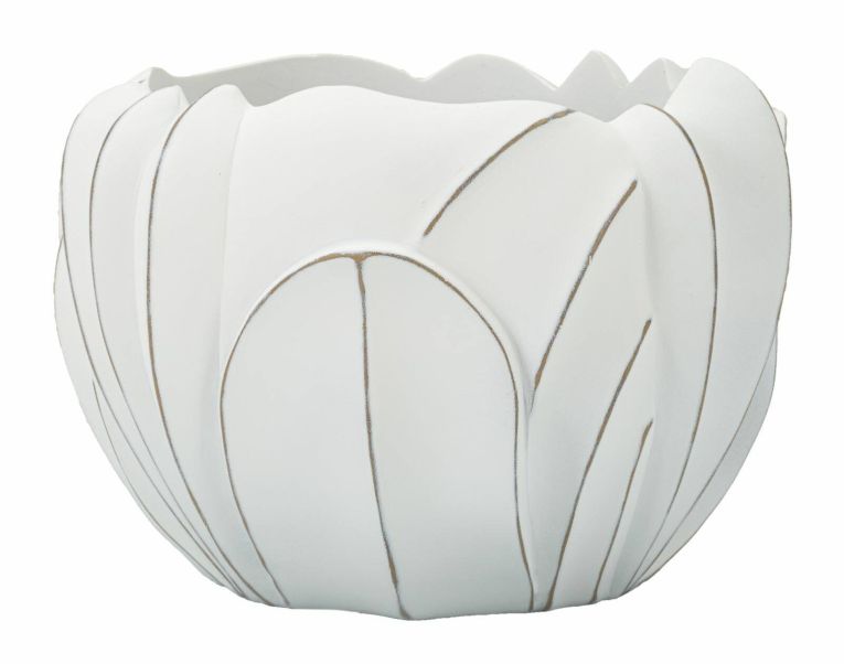 Vaso Bovezzo, 35x35 h24 cm, Bianco