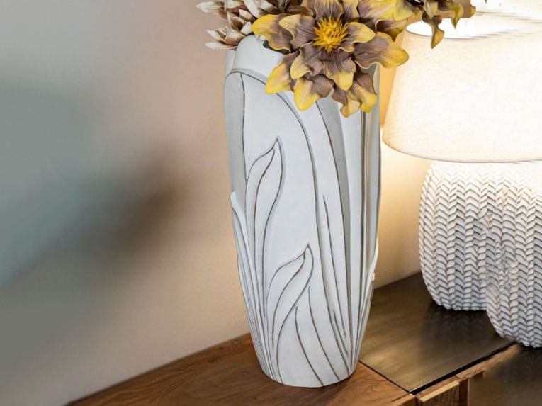 Vaso Brabbia, 31x31 h69 cm, Bianco