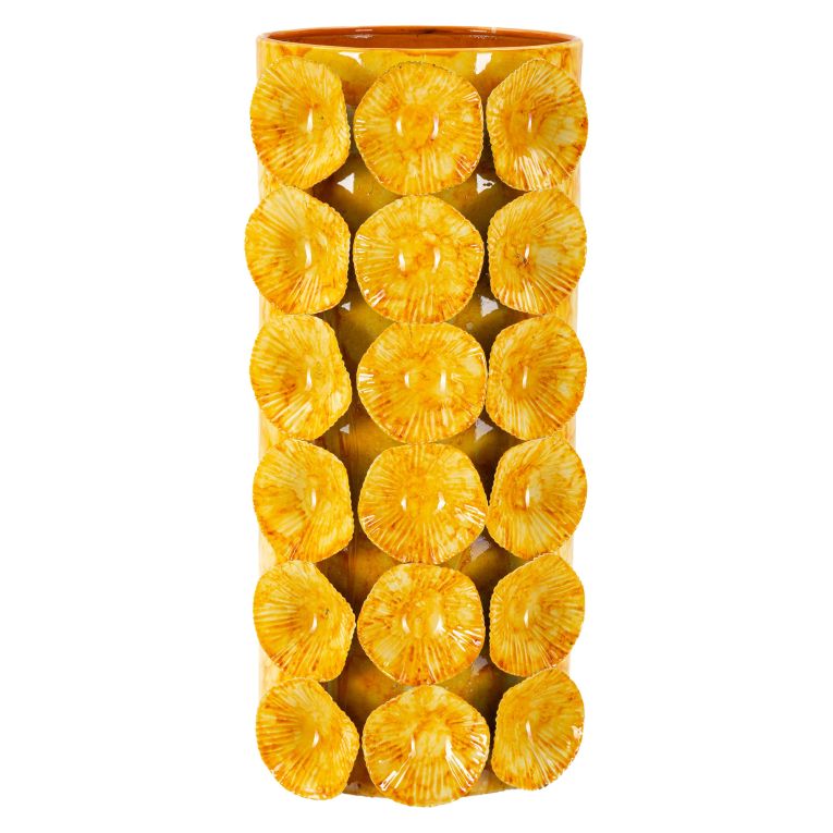 Vaso Giallo Disegno Moderno Diametro 13.5 cm, - Barini