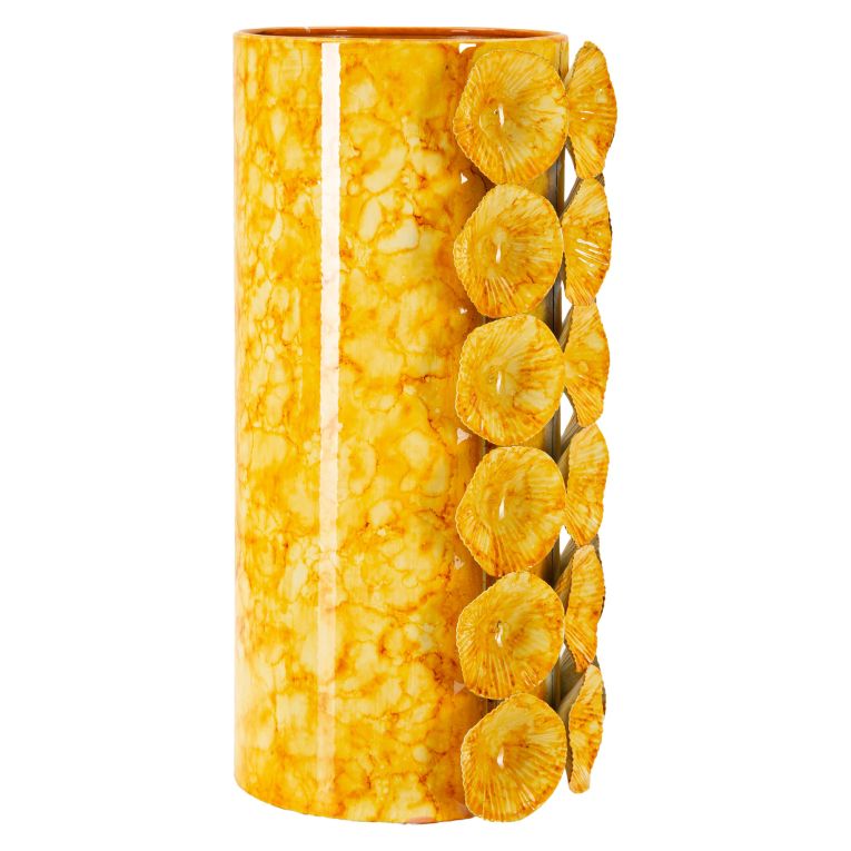 Vaso Giallo Disegno Moderno Diametro 13.5 cm, - Barini