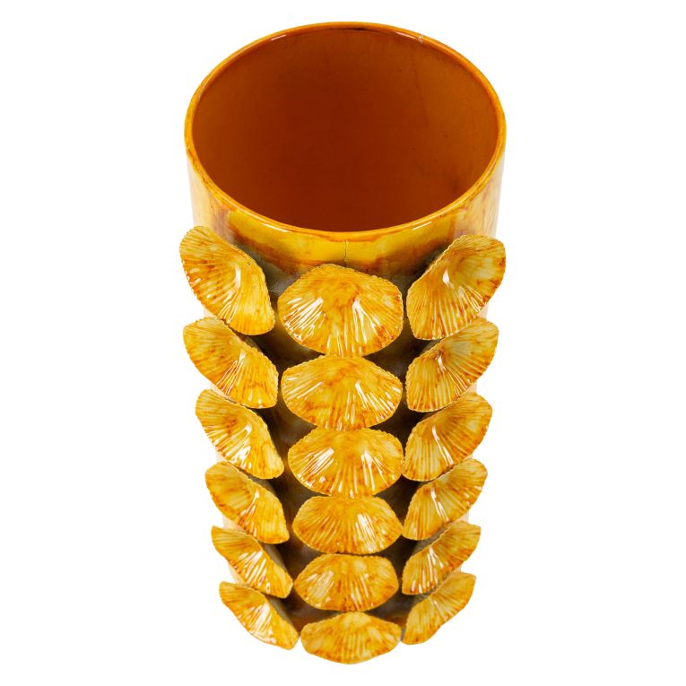 Vaso Giallo Disegno Moderno Diametro 13.5 cm, - Barini