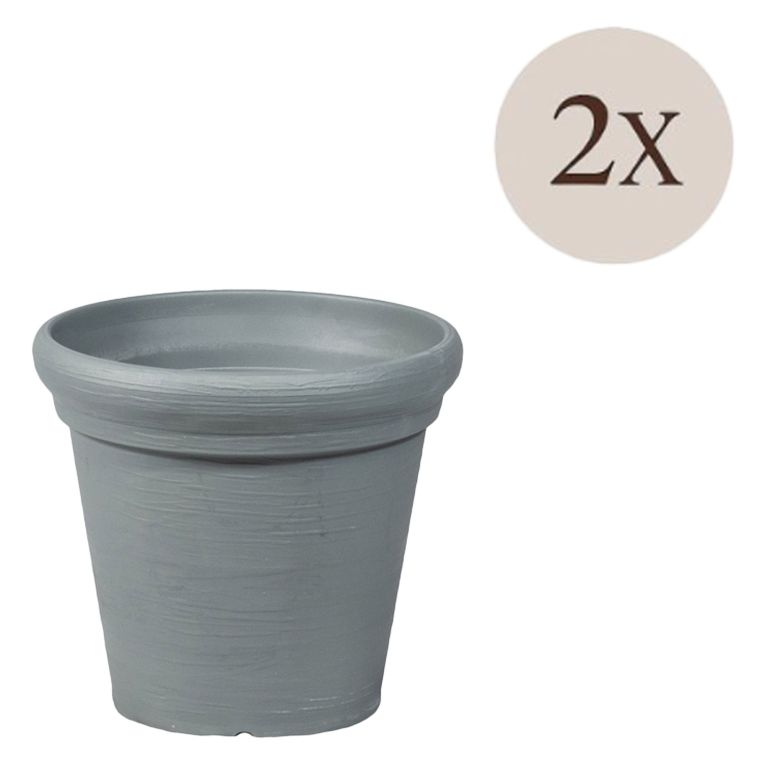 Vaso- Grigio set 2 Vasi, Made in Italy - Townley
