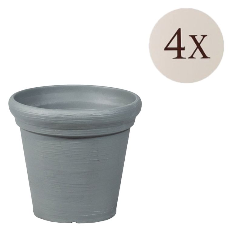 Vaso- Grigio set 4 Vasi, Made in Italy - Townley