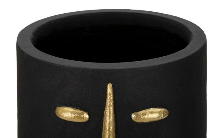 Vaso Hamilton, Nero e Oro, 21x21 h45 cm