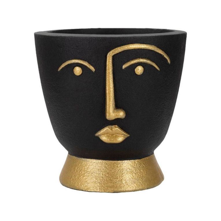 Vaso Hamilton, Nero e Oro, 25x25 h25 cm