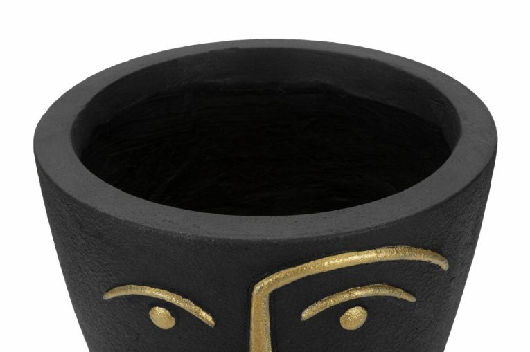 Vaso Hamilton, Nero e Oro, 25x25 h25 cm
