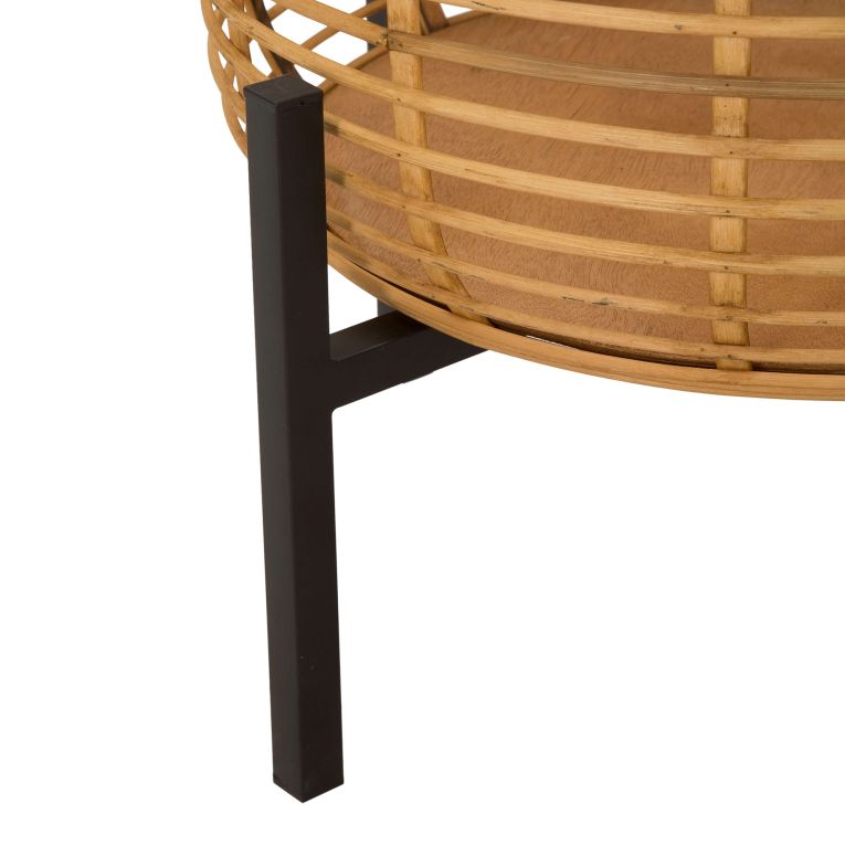Vaso Marrone Rovere Nero set 2 Vasi, Portavasi Rimovibili Colore Struttura Nero, Diametro Vaso Grande: 39, Vaso Piccolo: 30 cm - Bocas