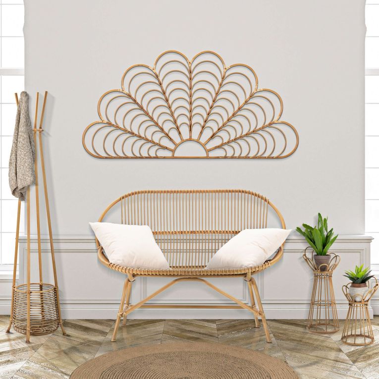 Vaso Marrone Rovere Portavaso Finiture in Rattan Materiale Struttura in Plastica, Sfumatura Colore Struttura Rovere - Dalotami