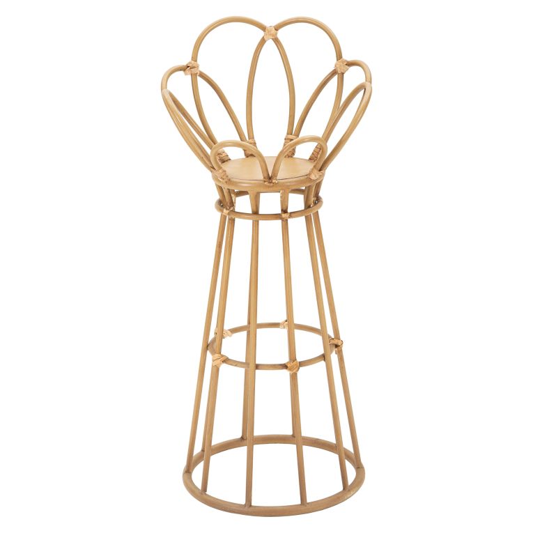Vaso Marrone Rovere Portavaso Finiture in Rattan Materiale Struttura in Plastica, Sfumatura Colore Struttura Rovere - Dalotami