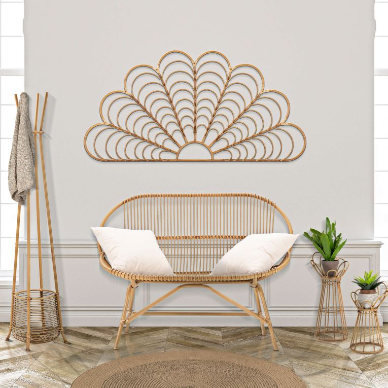 Vaso Marrone Rovere Portavaso Finiture in Rattan Materiale Struttura in Plastica, Sfumatura Colore Struttura Rovere - Damesala