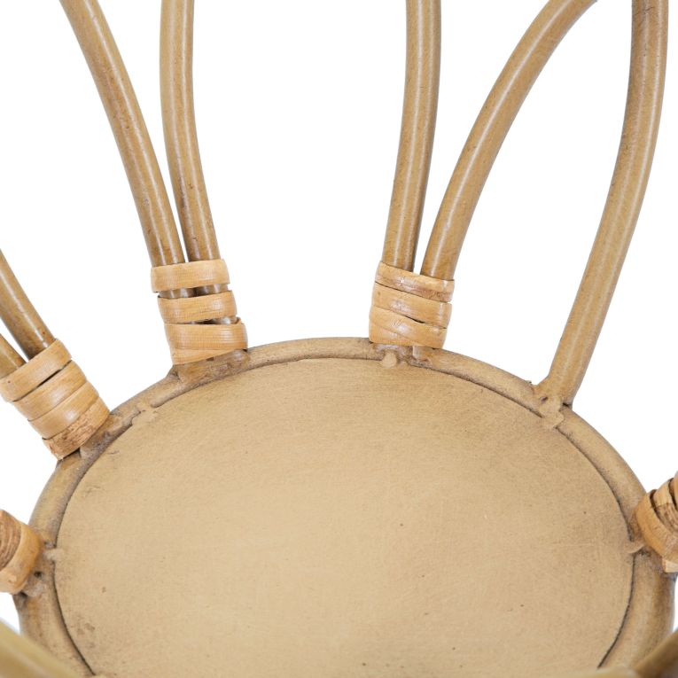 Vaso Marrone Rovere Portavaso Finiture in Rattan Materiale Struttura in Plastica, Sfumatura Colore Struttura Rovere - Damesala