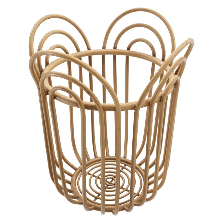 Vaso Marrone Rovere Portavaso Finiture in Rattan Materiale Struttura in Plastica, Sfumatura Colore Struttura Rovere - Damonono