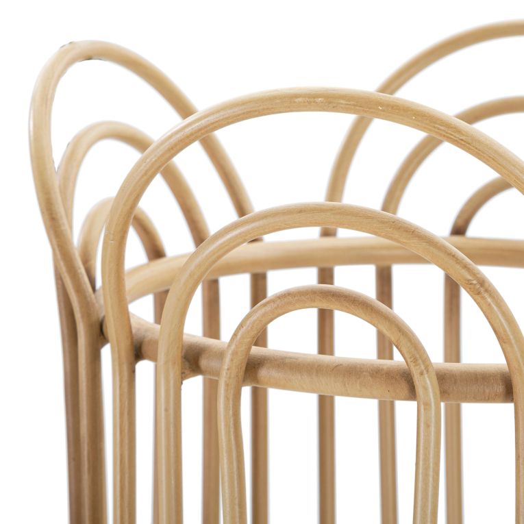 Vaso Marrone Rovere Portavaso Finiture in Rattan Materiale Struttura in Plastica, Sfumatura Colore Struttura Rovere - Damonono