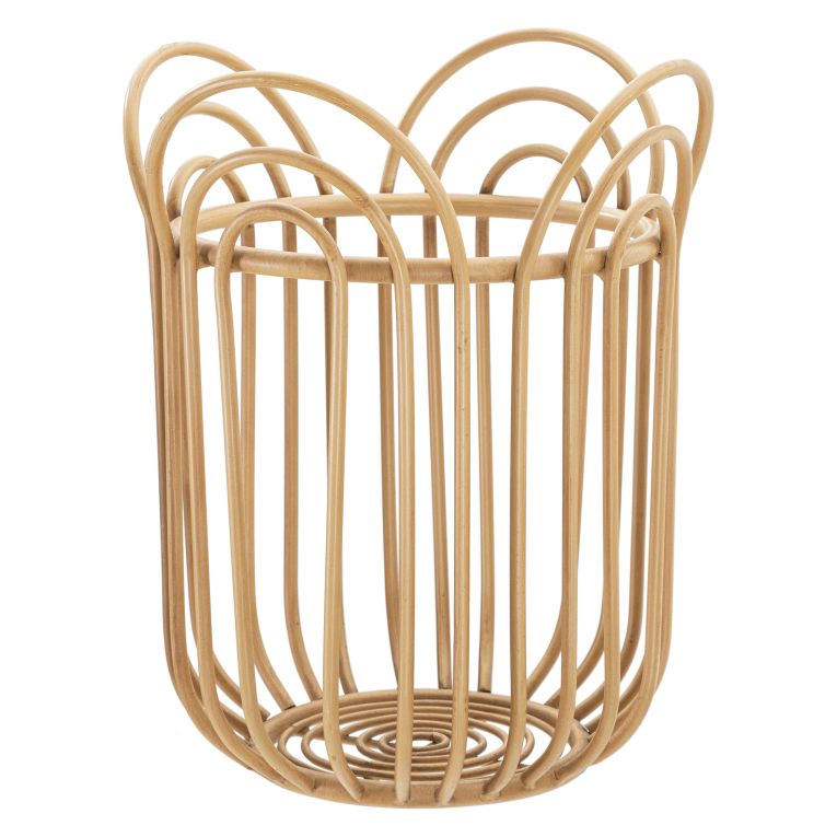 Vaso Marrone Rovere Portavaso Finiture in Rattan Materiale Struttura in Plastica, Sfumatura Colore Struttura Rovere - Damonono