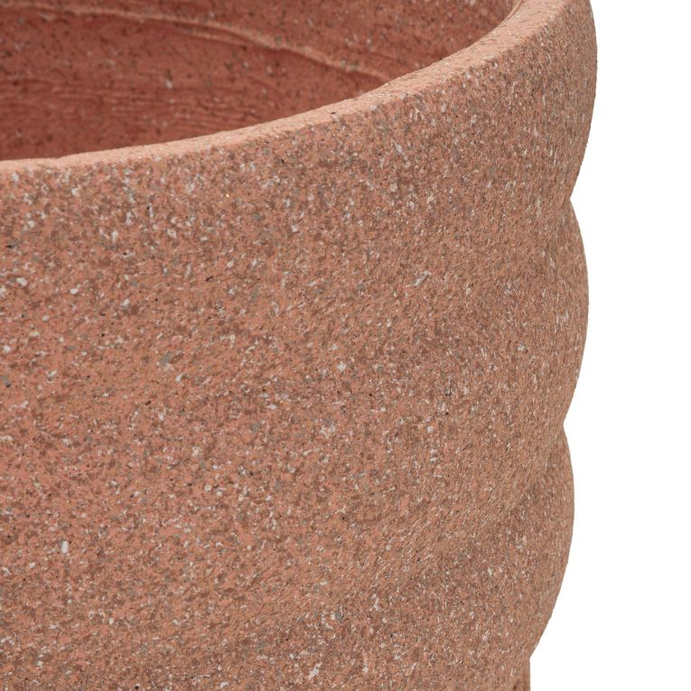 Vaso Marrone Terracotta set 3 Vasi Diametro Vaso Grande: 37, Vaso Medio: 32, Vaso Piccolo: 27 cm, Sfumatura Colore Struttura Terracotta - Gafase