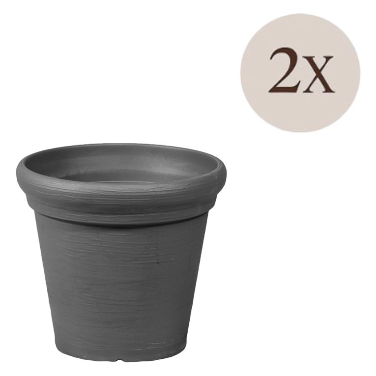 Vaso- Nero Antracite set 2 Vasi, Made in Italy - Lou