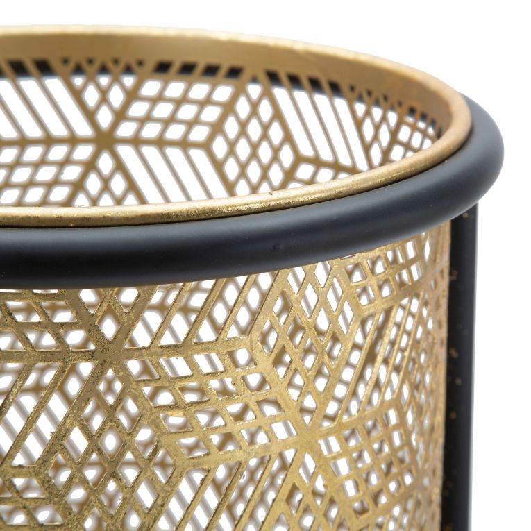 Vaso oro Nero set 2 Vasi, Portavasi Rimovibili Colore Struttura Nero, Diametro 21 cm - Holbox