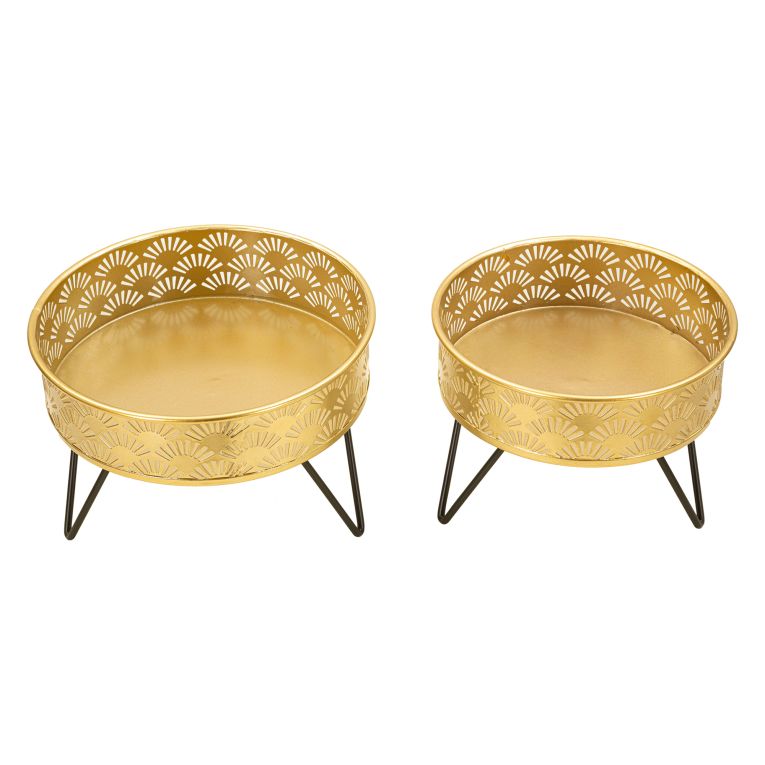 Vaso oro Nero set 2 Vasi, Portavasi Rimovibili Colore Struttura Nero, - MaeHon