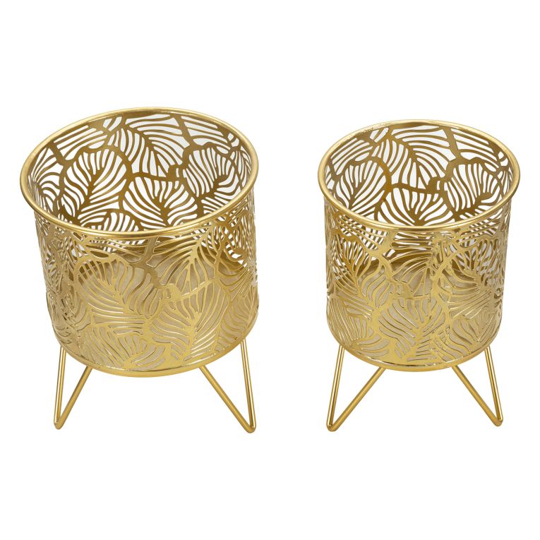 Vaso oro set 2 Vasi, Portavasi Rimovibili, - Aitut