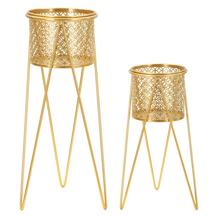 Vaso oro set 2 Vasi, Portavasi Rimovibili, - Ranya