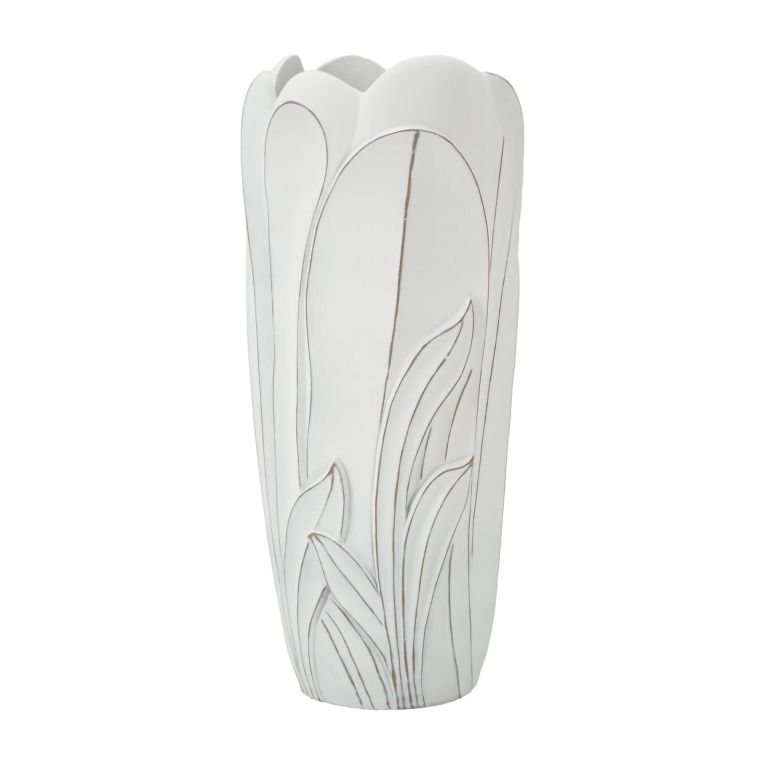 Vaso Paraguay, Complemento d'arredo, Articolo decorativo, Accessorio d'arredo, 31x31 h69 cm, Bianco