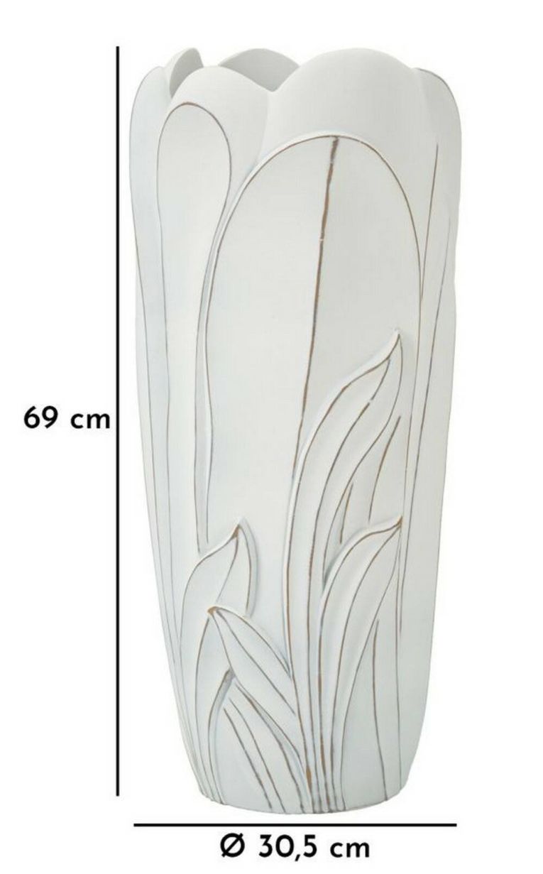 Vaso Paraguay, Complemento d'arredo, Articolo decorativo, Accessorio d'arredo, 31x31 h69 cm, Bianco