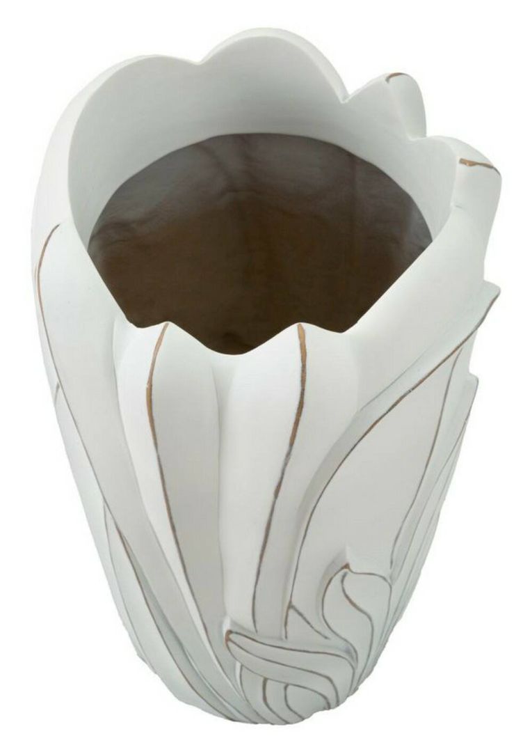 Vaso Paranaiba, Complemento d'arredo, Articolo decorativo, Accessorio d'arredo, 29x29 h48 cm, Bianco