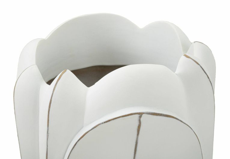Vaso Paranaiba, Complemento d'arredo, Articolo decorativo, Accessorio d'arredo, 29x29 h48 cm, Bianco