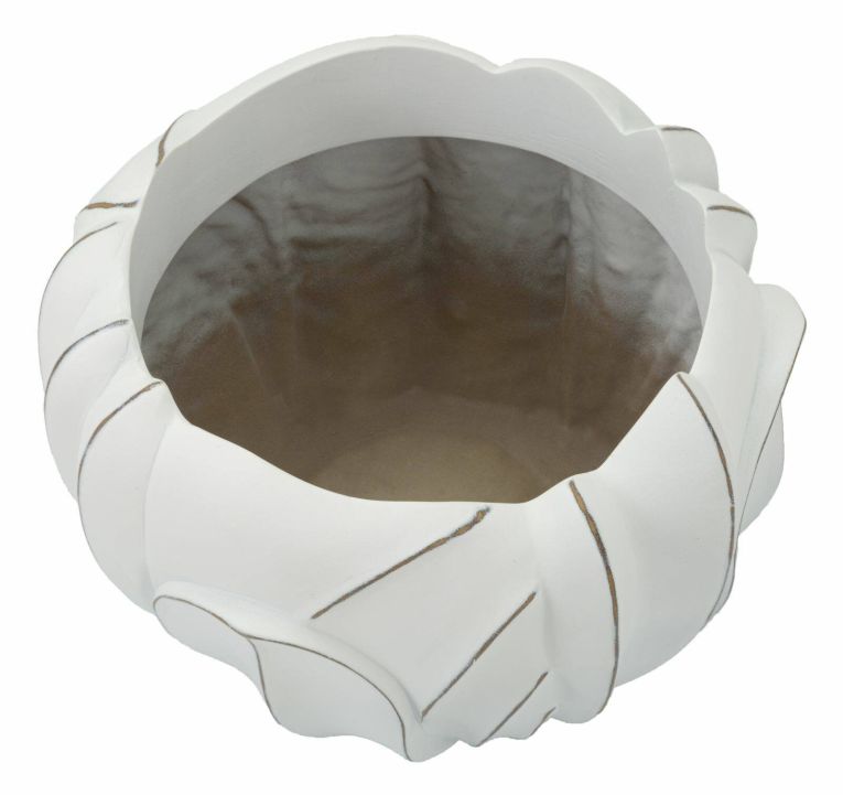 Vaso Paranapanema, Complemento d'arredo, Articolo decorativo, Accessorio d'arredo, 35x35 h24 cm, Bianco