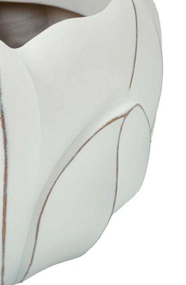 Vaso Paranapanema, Complemento d'arredo, Articolo decorativo, Accessorio d'arredo, 35x35 h24 cm, Bianco