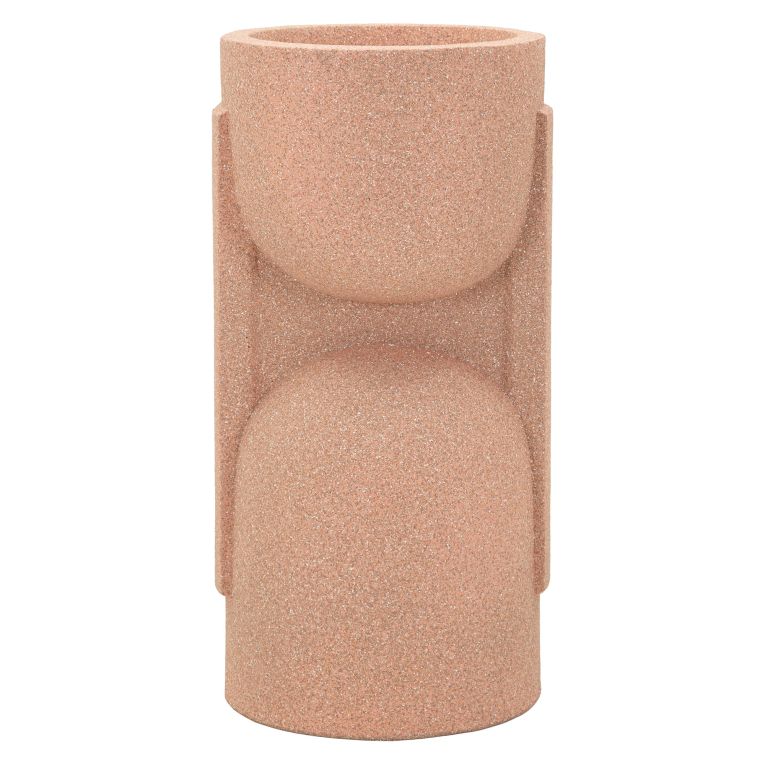Vaso Rosa Finitura Geometrica, - Fatone