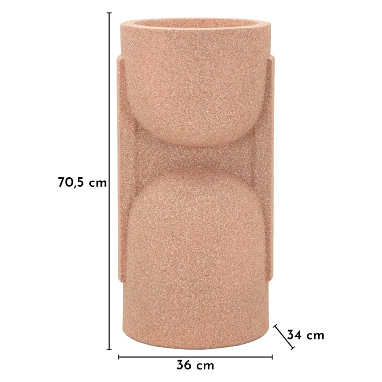 Vaso Rosa Finitura Geometrica, - Fatone