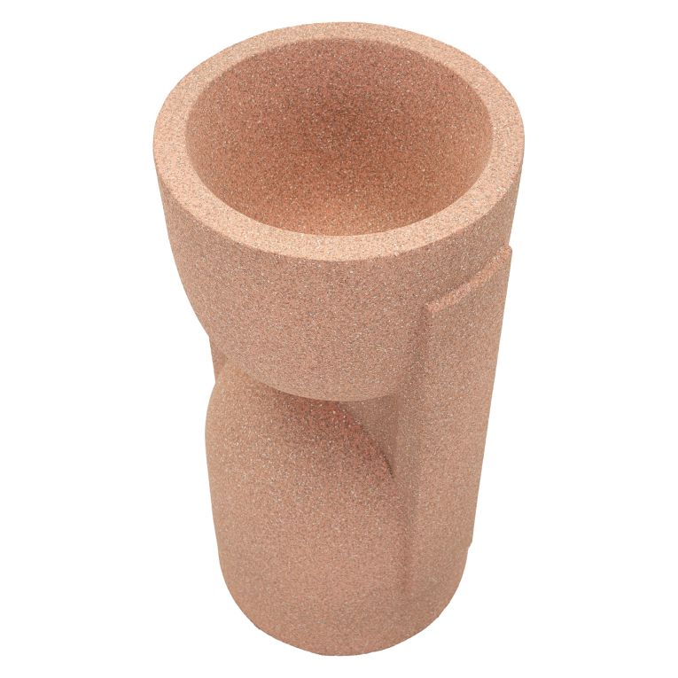 Vaso Rosa Finitura Geometrica, - Fatone
