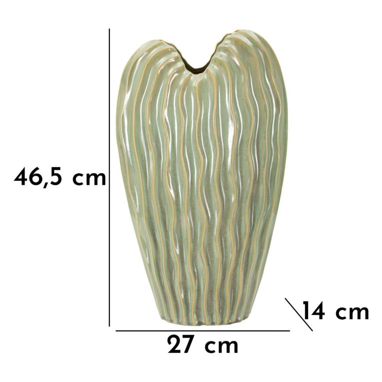 Vaso Verde Beige Finitura Effetto Materico Colore Struttura Beige, - Daronere