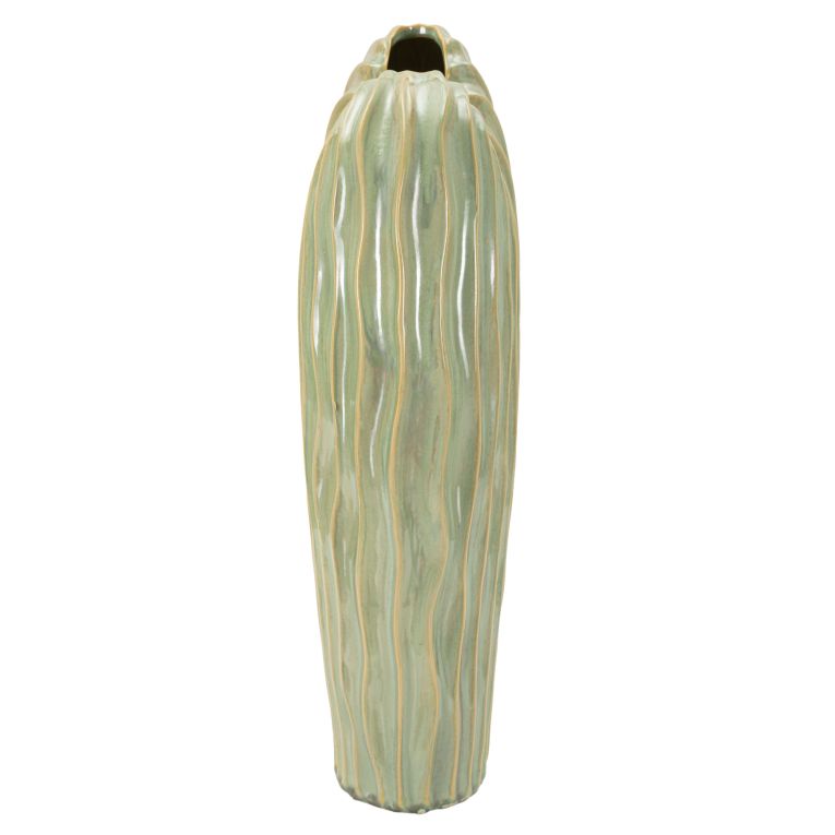 Vaso Verde Beige Finitura Effetto Materico Colore Struttura Beige, - Daronere