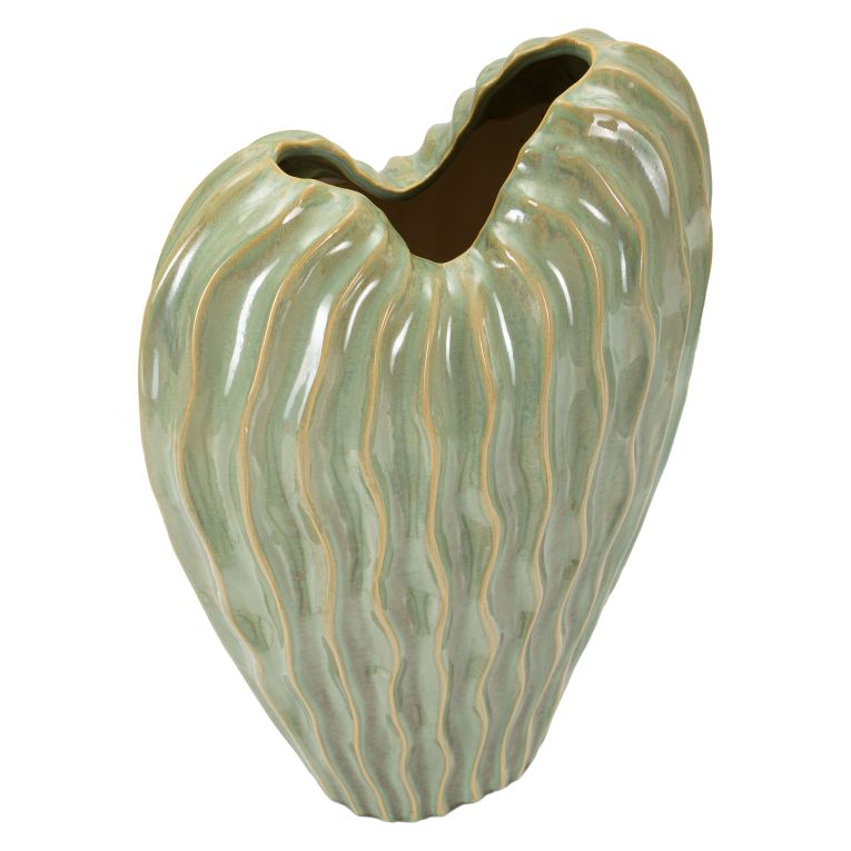 Vaso Verde Beige Finitura Effetto Materico Colore Struttura Beige, - Daronere