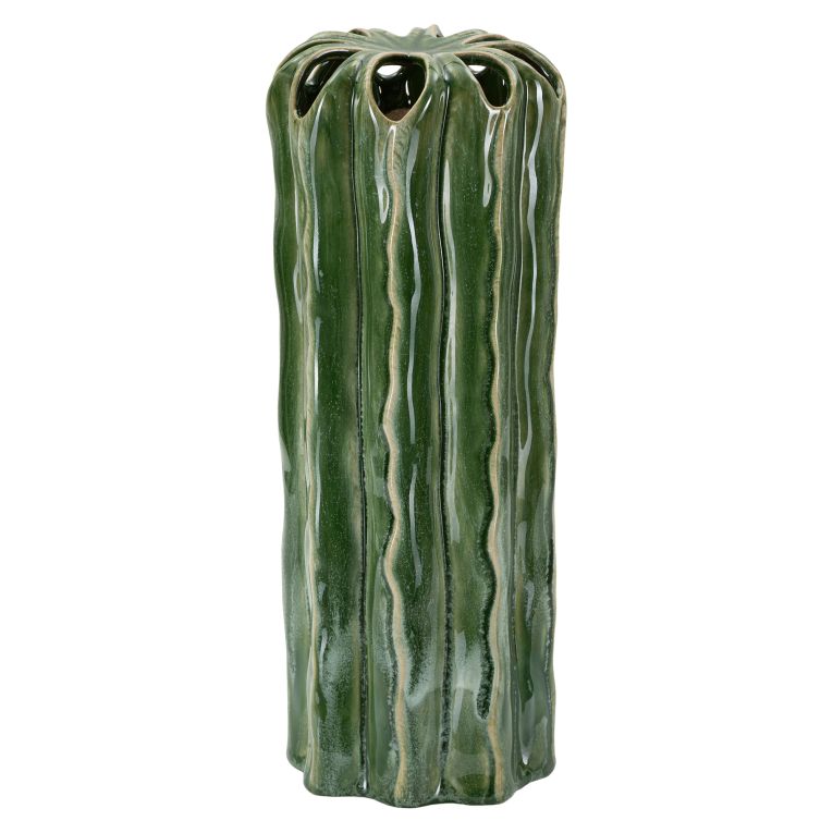 Vaso Verde Disegno con Cactus, - Baseva