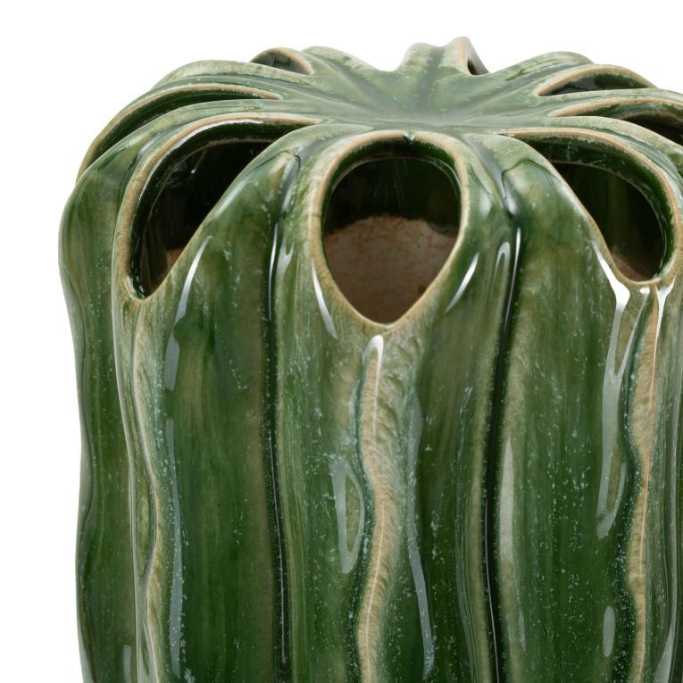 Vaso Verde Disegno con Cactus, - Baseva