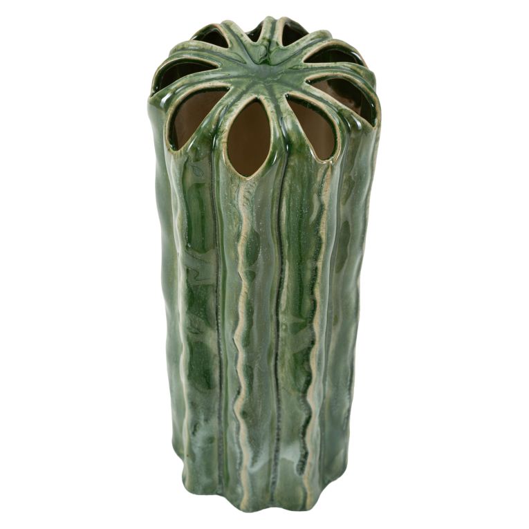 Vaso Verde Disegno con Cactus, - Baseva