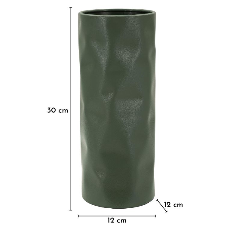 Vaso Verde Finitura Effetto Materico, - Fasani