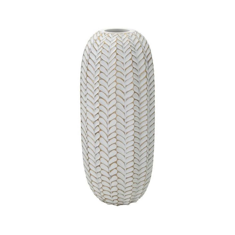 Vaso Whitechapel, Bianco e Oro, 19x19 h46 cm