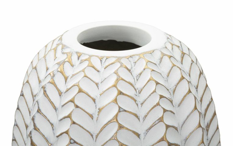 Vaso Whitechapel, Bianco e Oro, 19x19 h46 cm