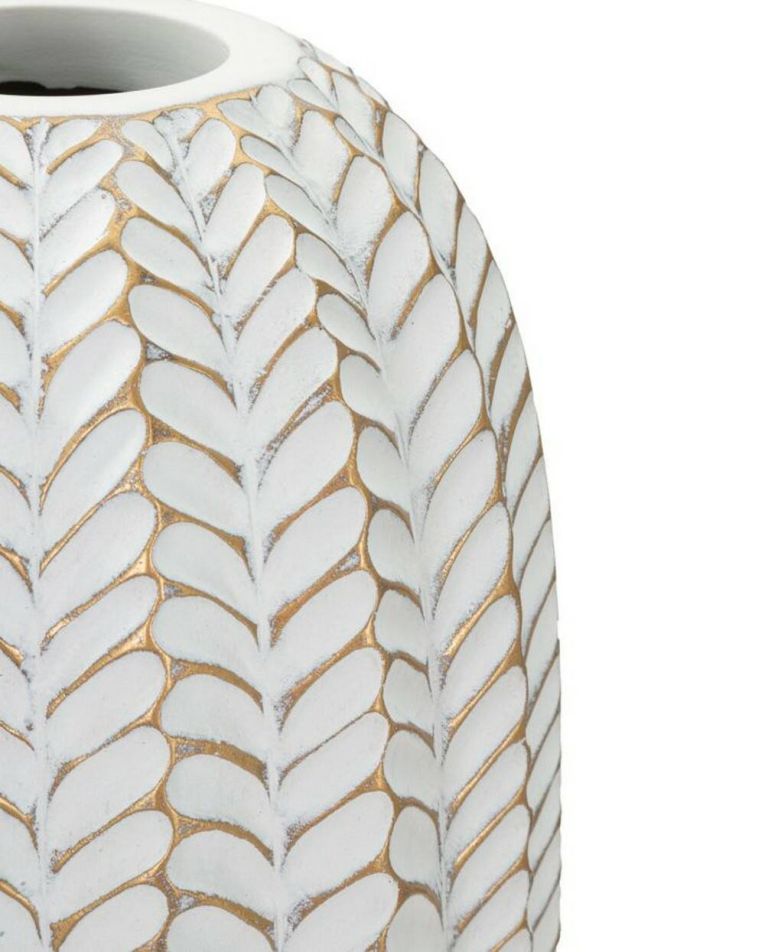 Vaso Whitechapel, Bianco e Oro, 19x19 h46 cm