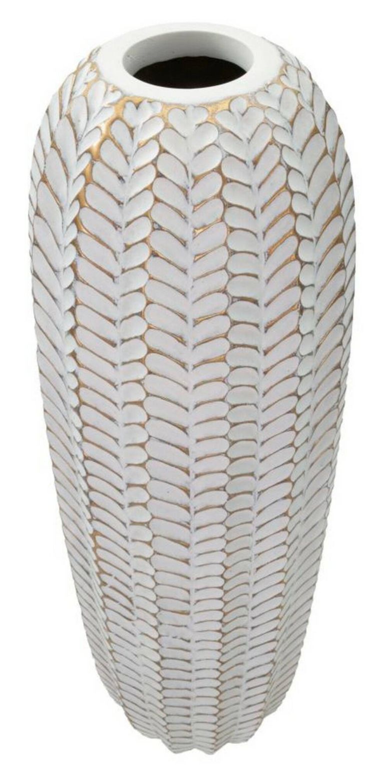 Vaso Whitechapel, Bianco e Oro, 20x20 h67 cm