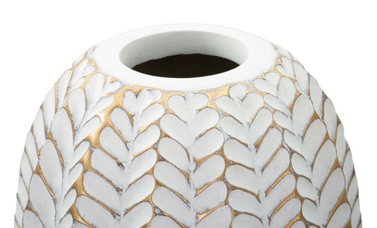 Vaso Whitechapel, Bianco e Oro, 20x20 h67 cm