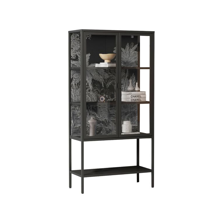 Vetrina 2 ante 80x35x160h cm ardesia - Busseto