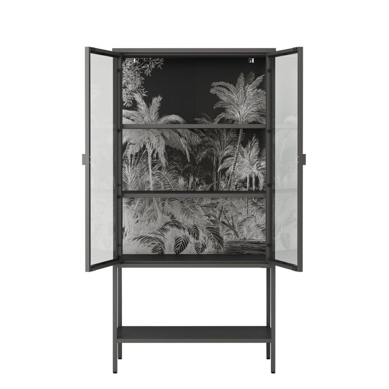 Vetrina 2 ante 80x35x160h cm ardesia - Busseto