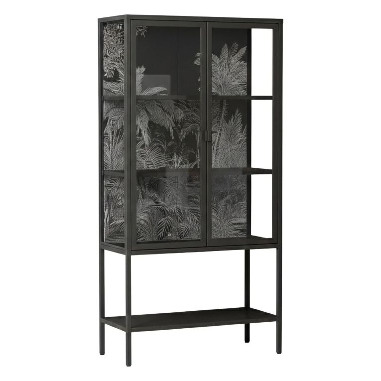 Vetrina 2 ante 80x35x160h cm ardesia - Busseto